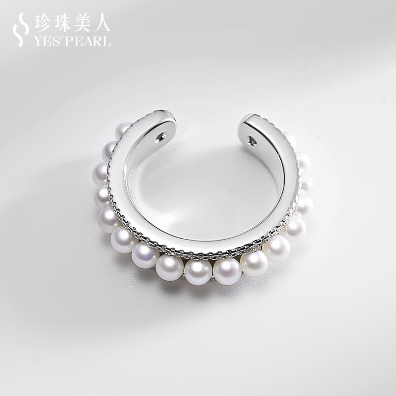 S925银~白色淡水珍珠戒指【珠耀星河】