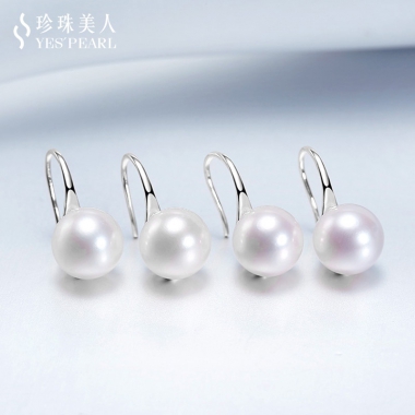 S925银~白色Akoya海水珍珠耳环【高跟】