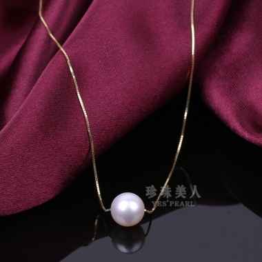 日本akoya白色海水珍珠项链【明月】