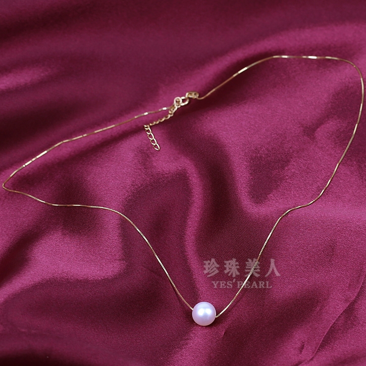 日本akoya白色海水珍珠项链【明月】