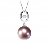 S925银~紫色淡水珍珠吊坠【颤动的星】